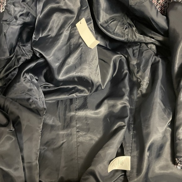 Talbots Womens Plus 22w Breeze Tweed Jacket Blazer Braided Trim Blue Pink NWT - Picture 10 of 10